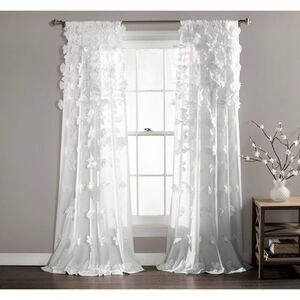 Lush Decor - 120"x54" Riley Window Curtain Panels White - Lush  White